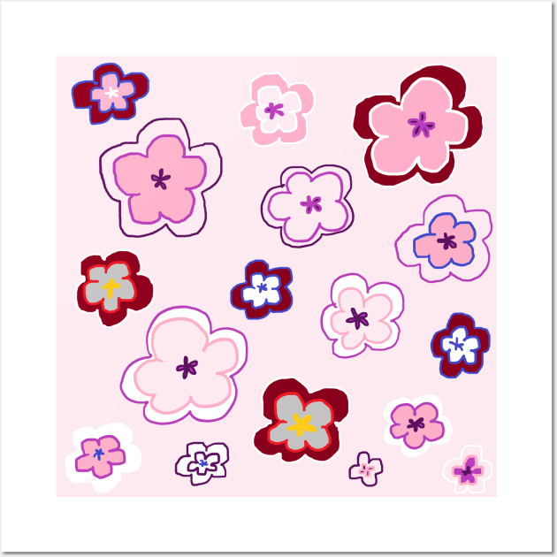 My garden full of flowers, Flower patterns Wall Art by zzzozzo